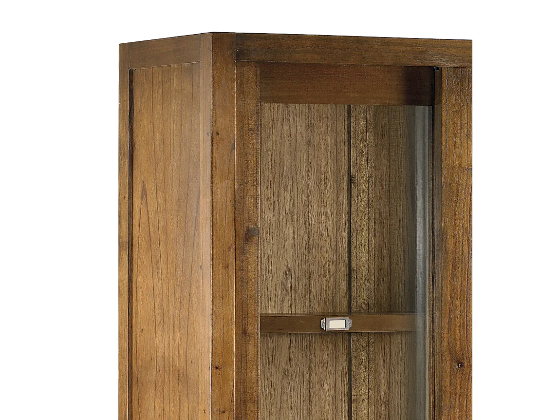 Vitrina Mindy madera maciza 2 puertas 4 cajones Orka 100 cm