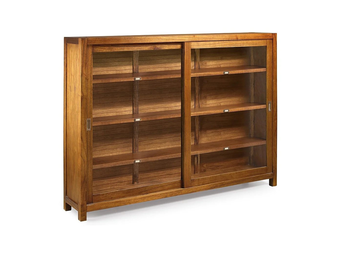 Vitrine en bois massif de Mindy 2 portes coulissantes 3 étagères Orka 120cm