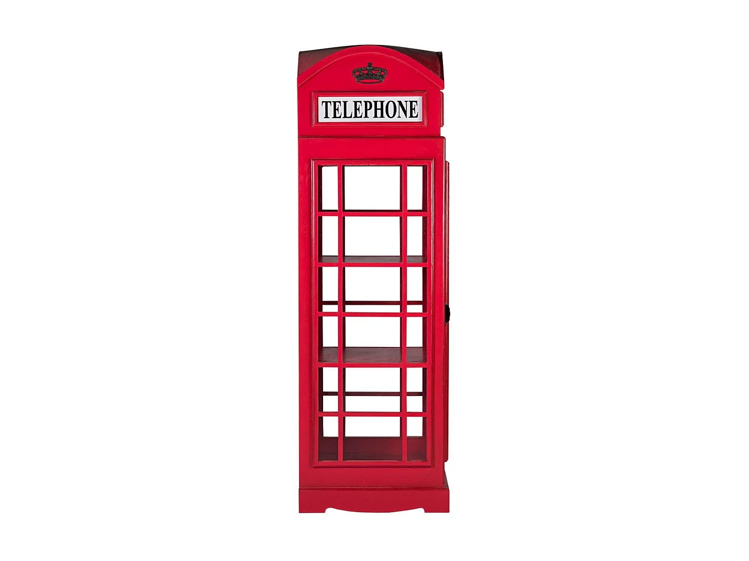 Vitrine cabine téléphonique London en bois rouge 60x185