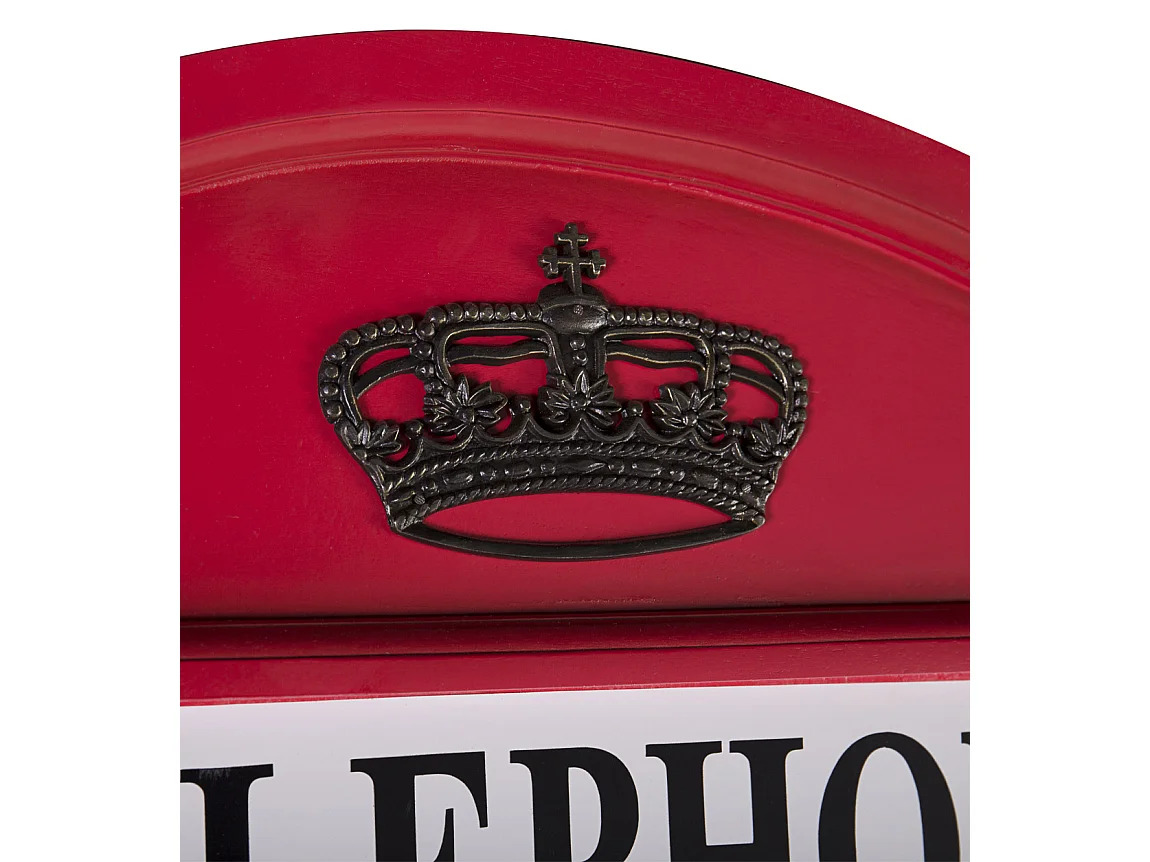 Vitrine cabine téléphonique London en bois rouge 60x185