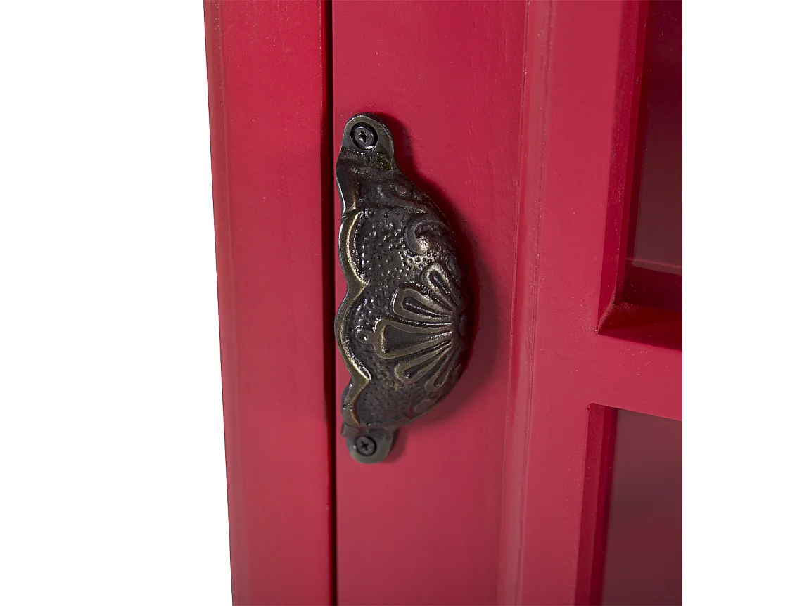 Vitrine cabine téléphonique London en bois rouge 60x185