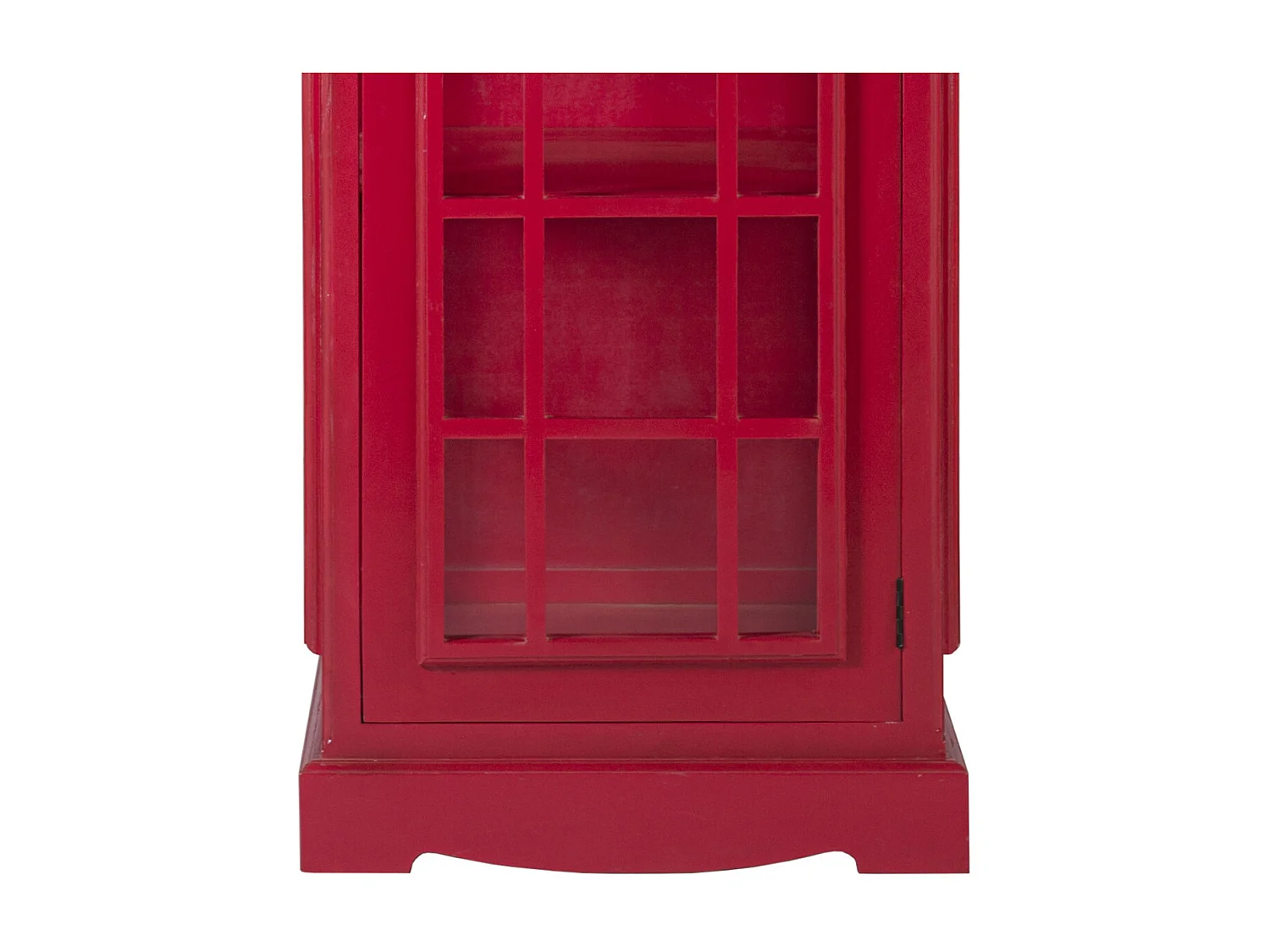 Vitrine cabine téléphonique London en bois rouge 60x185