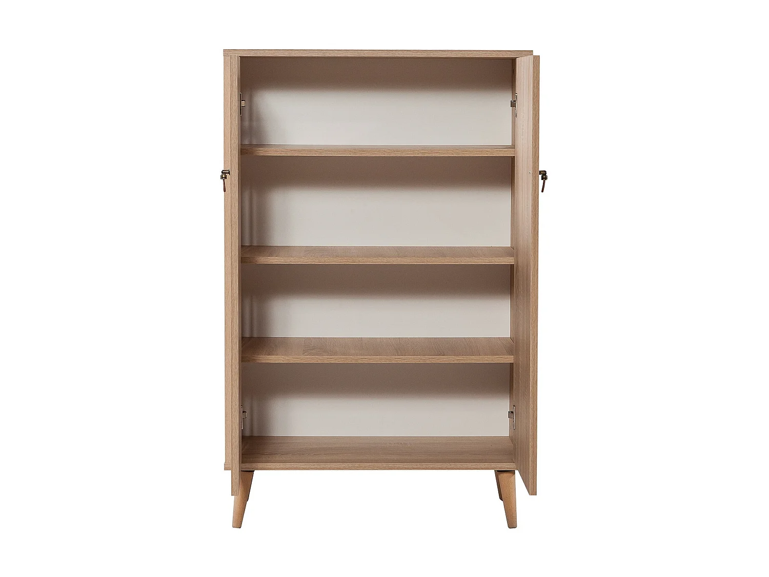 Commode haute 2 portes en bois clair Kiza 733