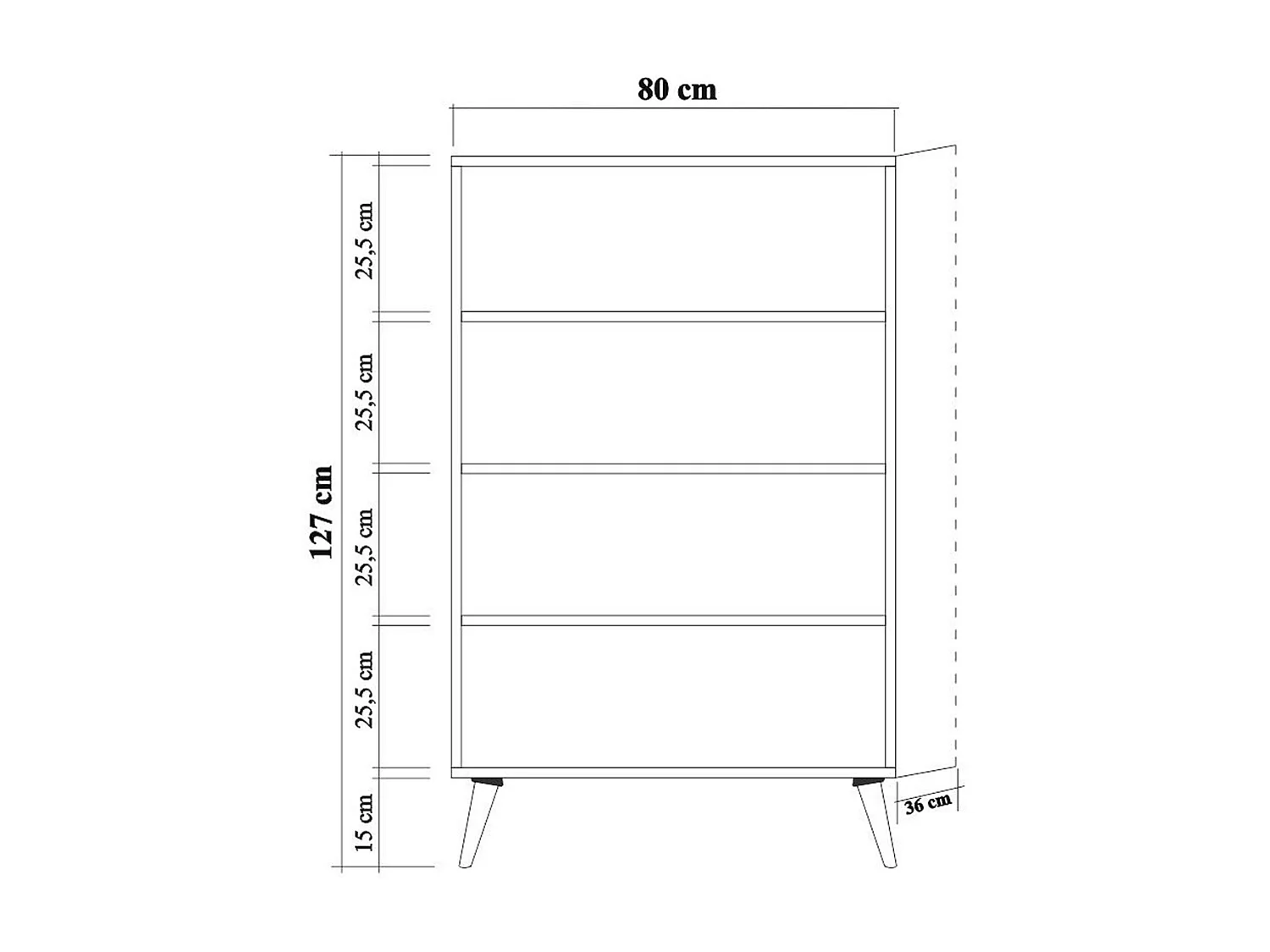 Commode haute 2 portes en bois clair Kiza 733