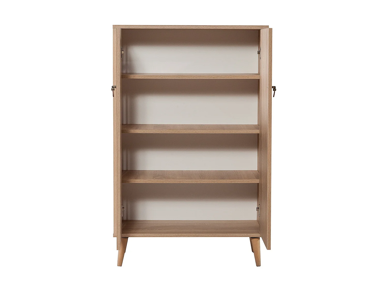 Commode haute 2 portes en bois clair Kiza 121