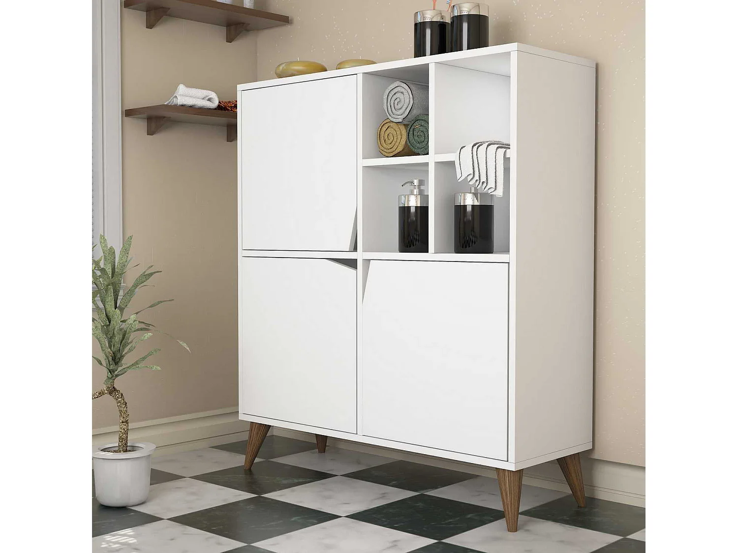 Armoire polyvalente blanche Vivaly 100cm