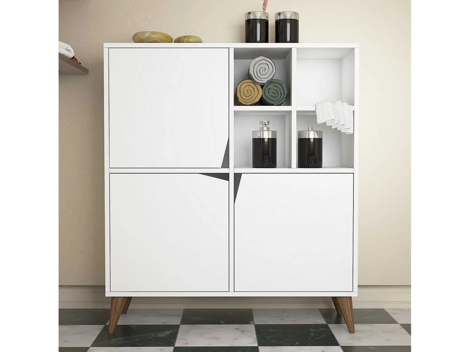 Armoire polyvalente blanche Vivaly 100cm