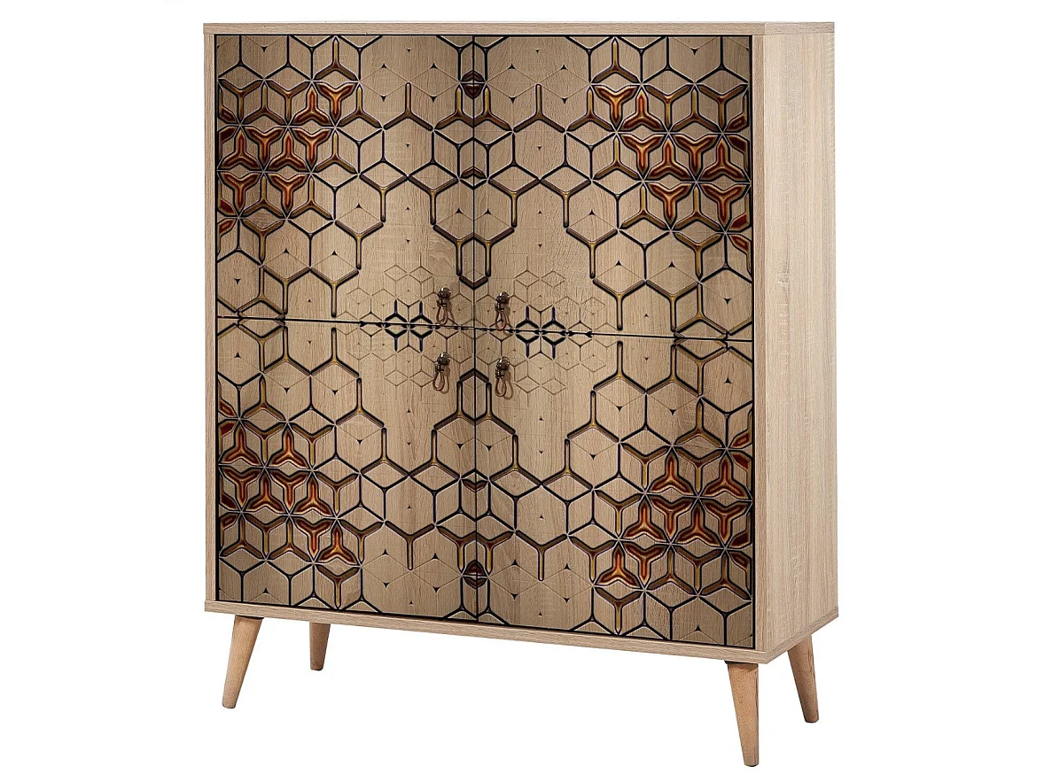 Kiza 720 lichte houten lattenbodem met 4 deuren