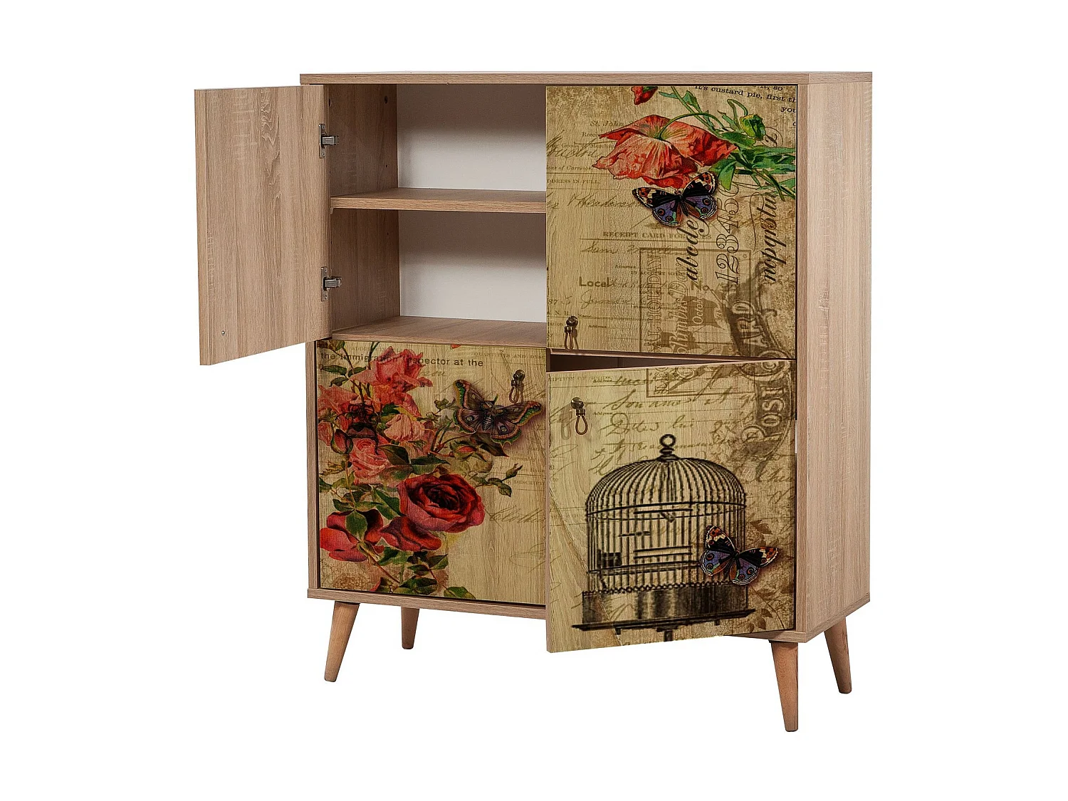 Kiza 734 lichte houten lattenbodem met 4 deuren