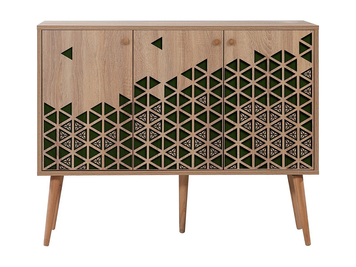 Commode 3 portes en bois clair Kiza 121