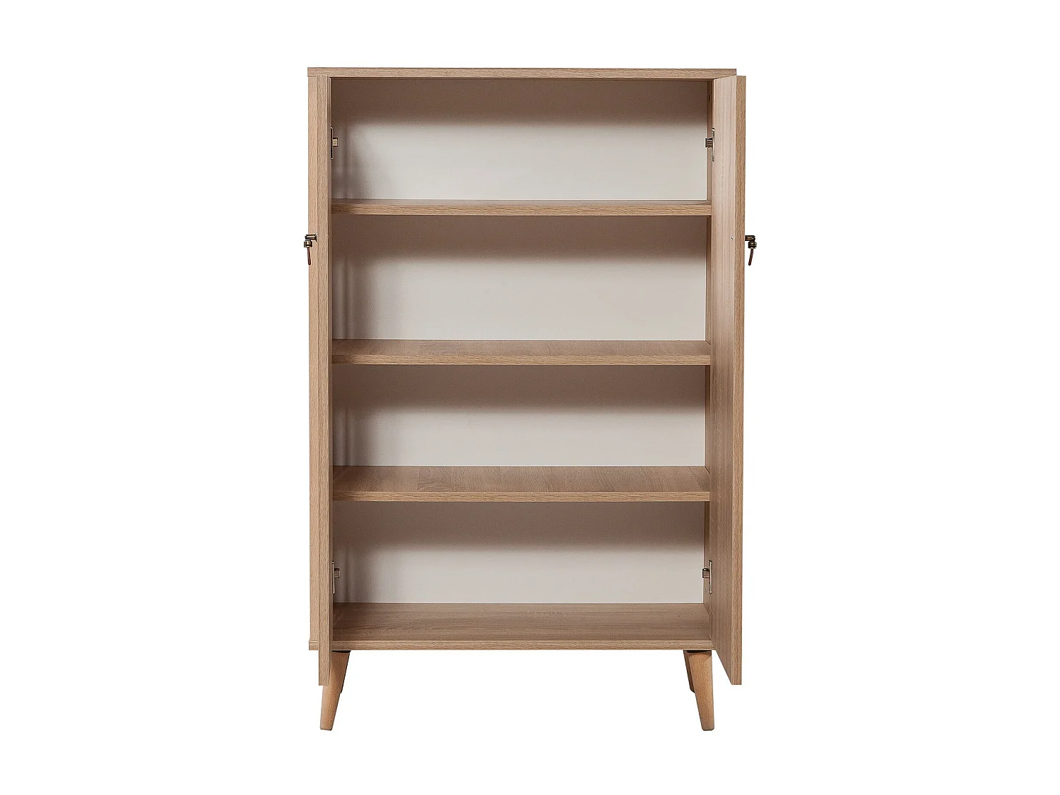 Commode haute 2 portes en bois clair dégradé Kiza 220