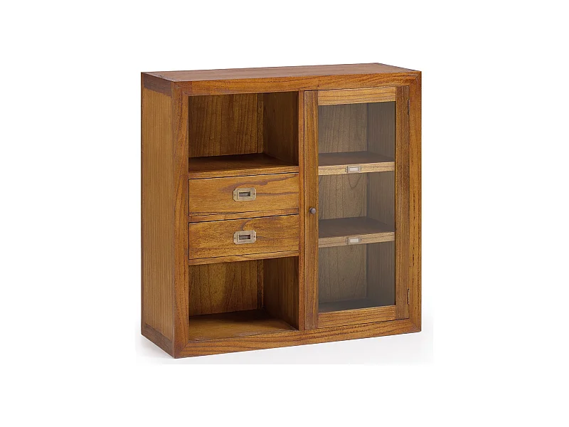 Commode en bois massif de Mindy 1 porte 2 tiroirs Orka 90cm