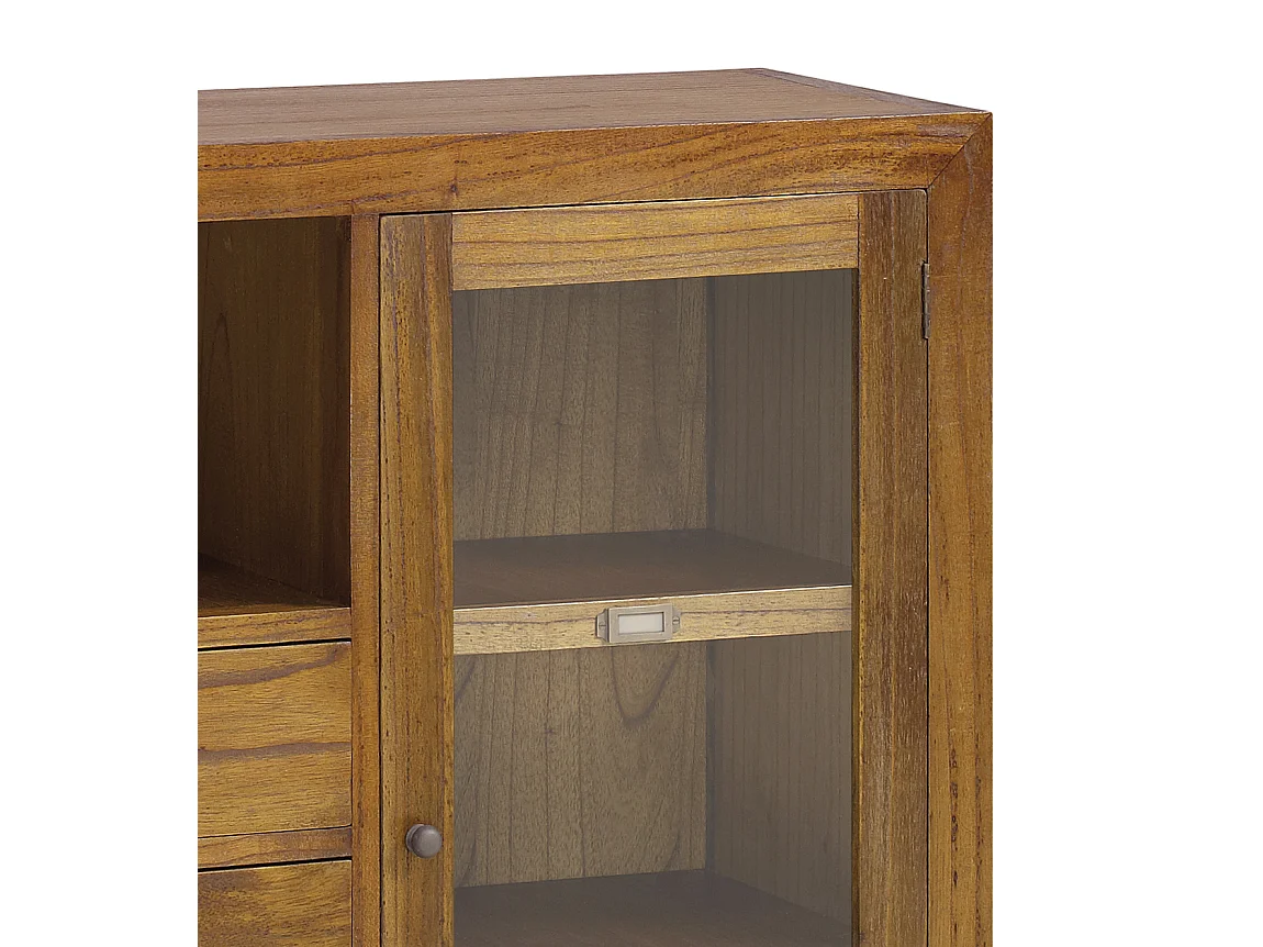 Commode en bois massif de Mindy 1 porte 2 tiroirs Orka 90cm