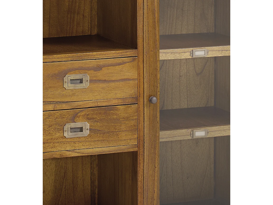 Commode en bois massif de Mindy 1 porte 2 tiroirs Orka 90cm