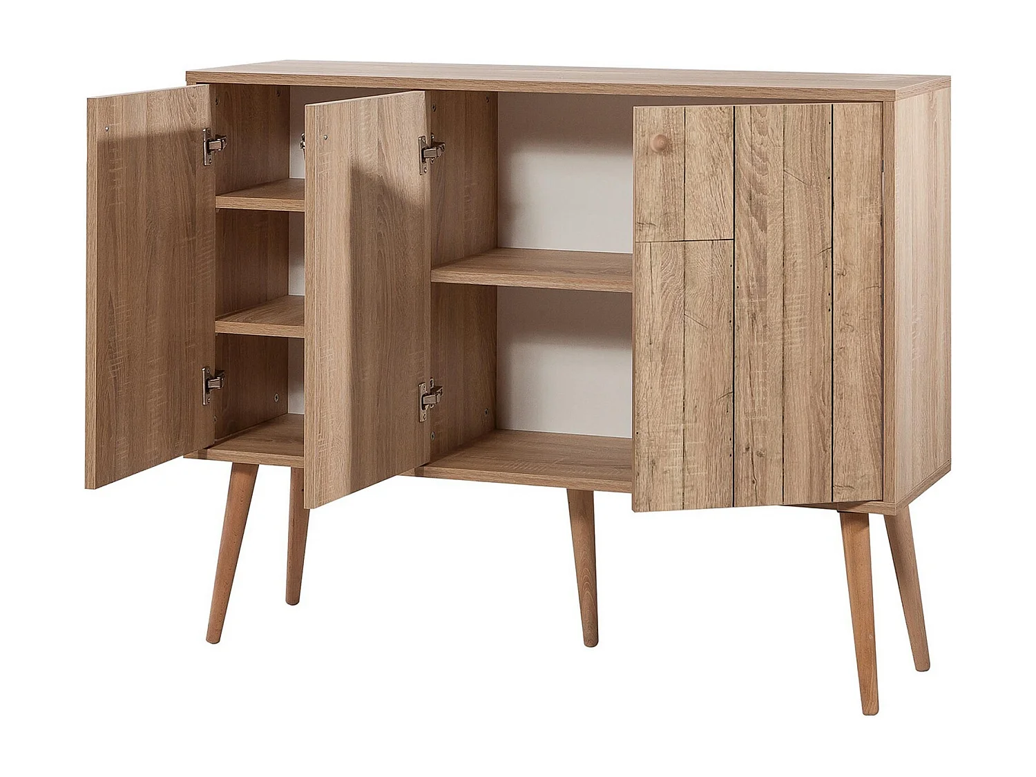 Commode 3 portes en bois clair Kiza 728