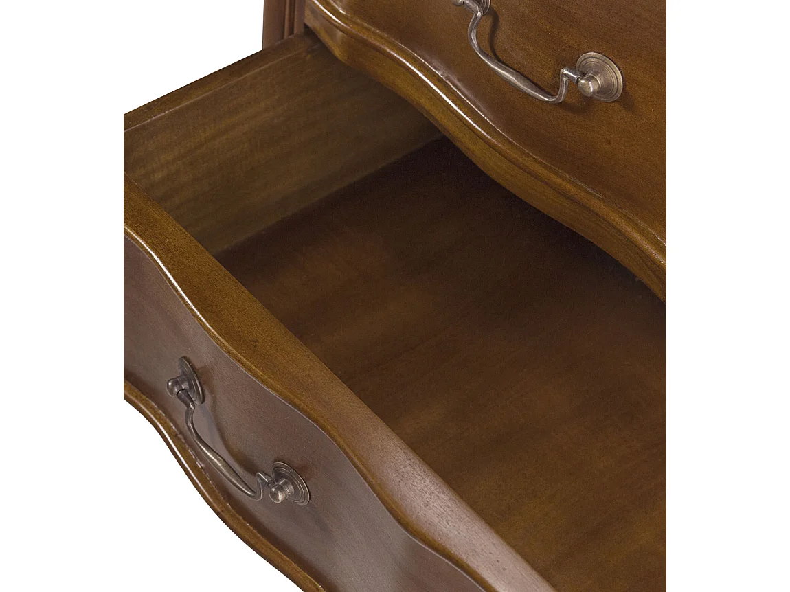 Commode en bois d'acajou marron 2 tiroirs Castle 90cm