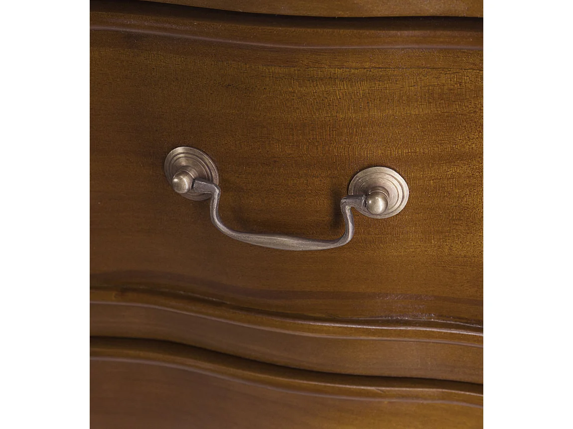 Commode en bois d'acajou marron 2 tiroirs Castle 90cm