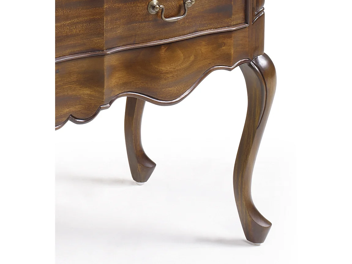 Commode en bois d'acajou marron 2 tiroirs Castle 90cm