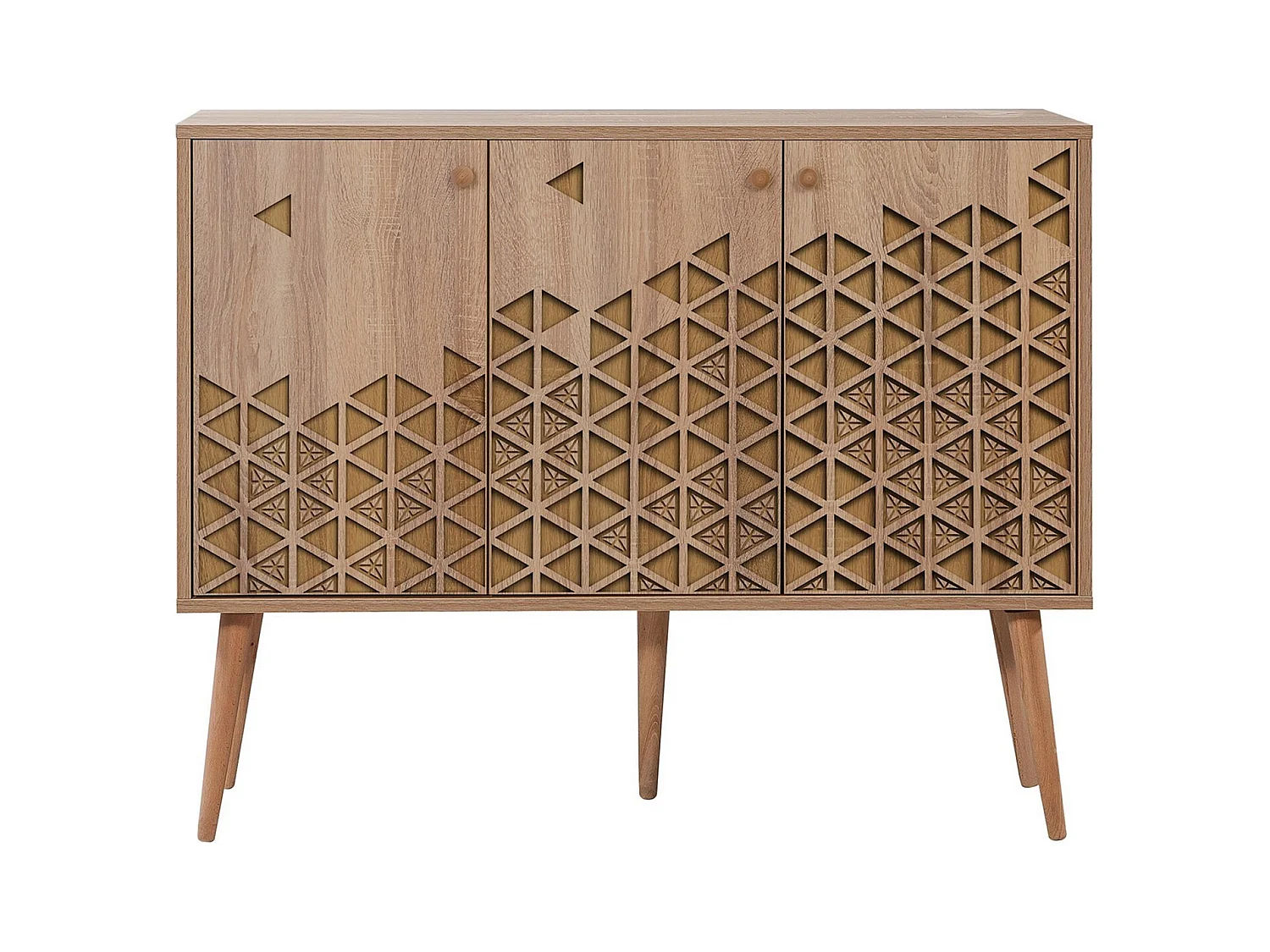 Kiza 120 lichthouten ladekast met 3 deuren