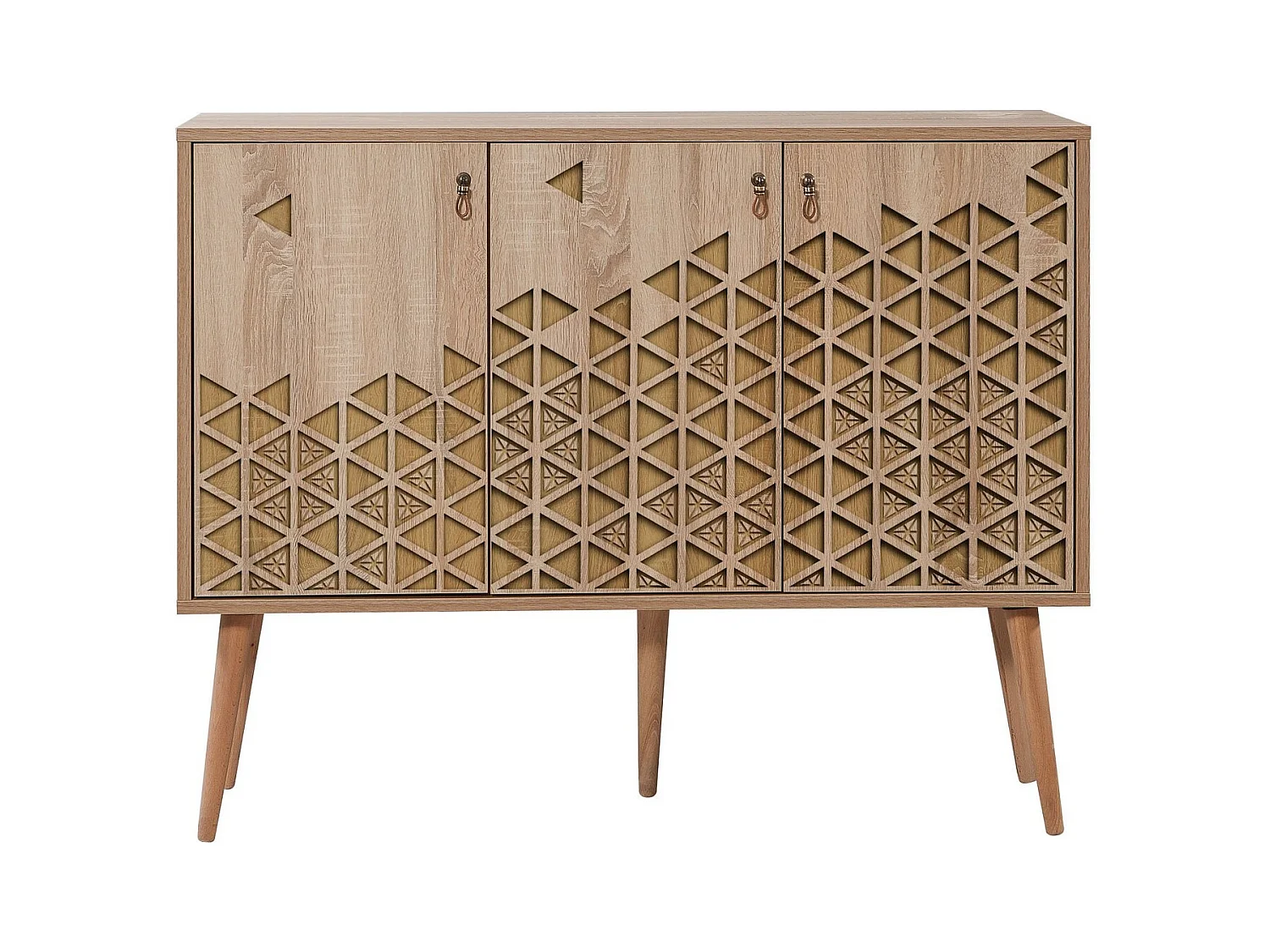 Commode 3 portes en bois clair Kiza 120