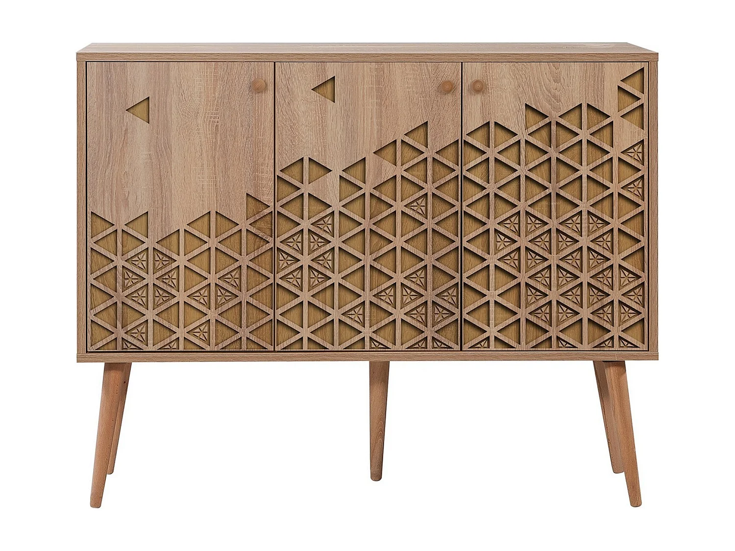 Kiza 120 lichthouten ladekast met 3 deuren