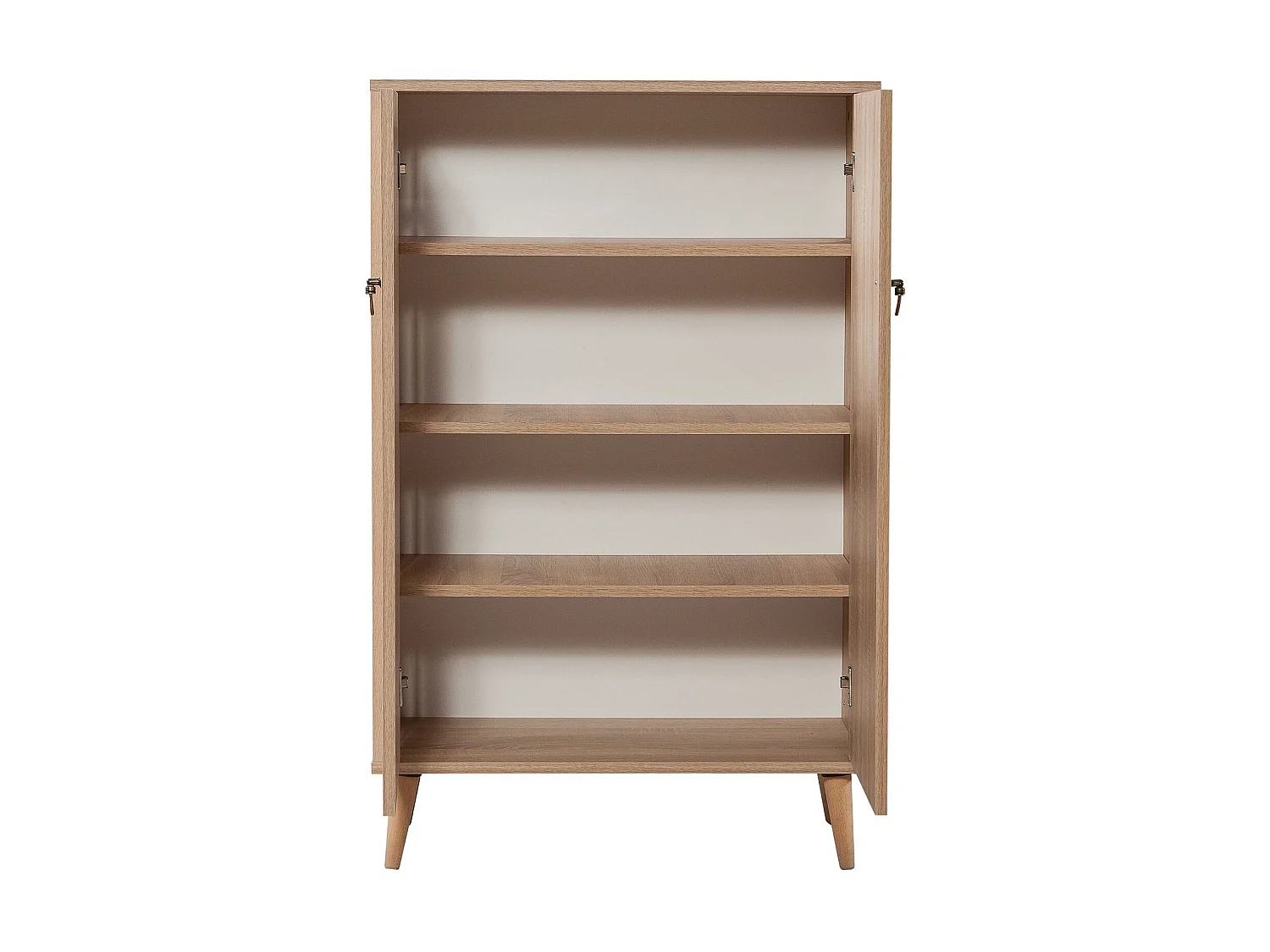 Commode haute 2 portes en bois clair Kiza 728