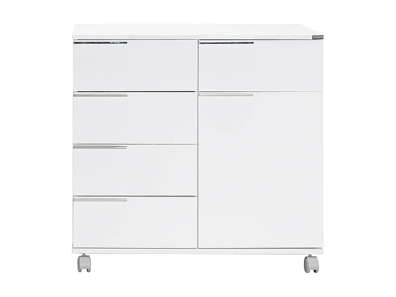 Witte multifunctionele ladekast 1 deur 5 laden Lika 85 cm