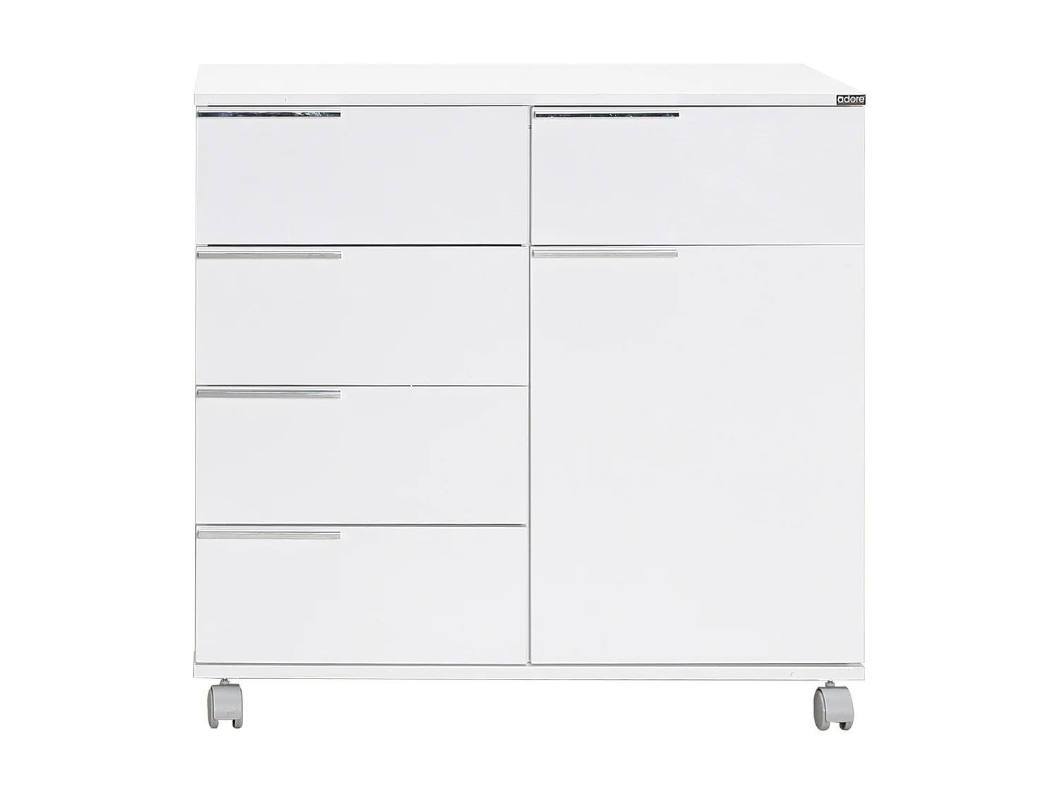 Witte multifunctionele ladekast 1 deur 5 laden Lika 85 cm