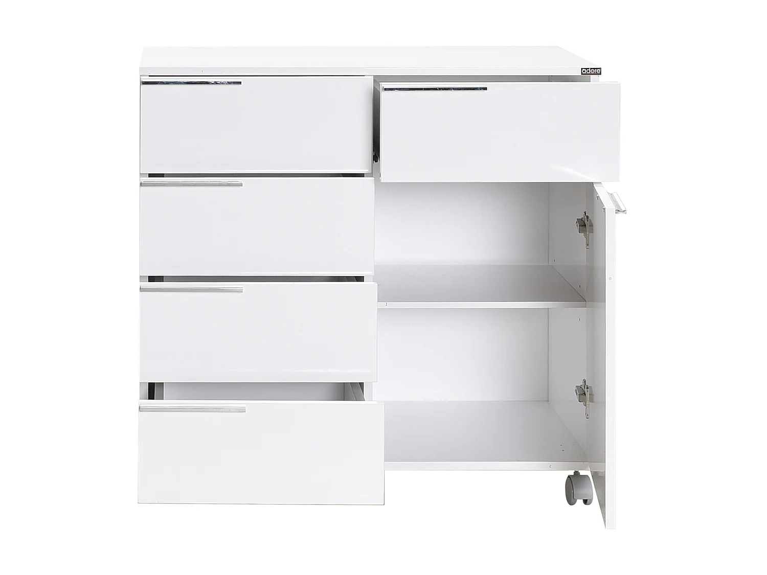 Witte multifunctionele ladekast 1 deur 5 laden Lika 85 cm