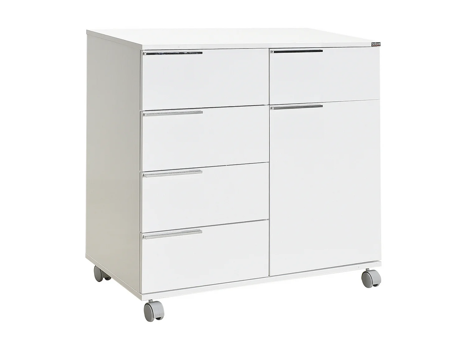 Witte multifunctionele ladekast 1 deur 5 laden Lika 85 cm