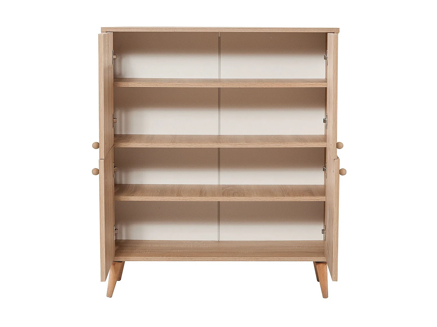 Meuble de rangement 4 portes bois naturel Kiza 733