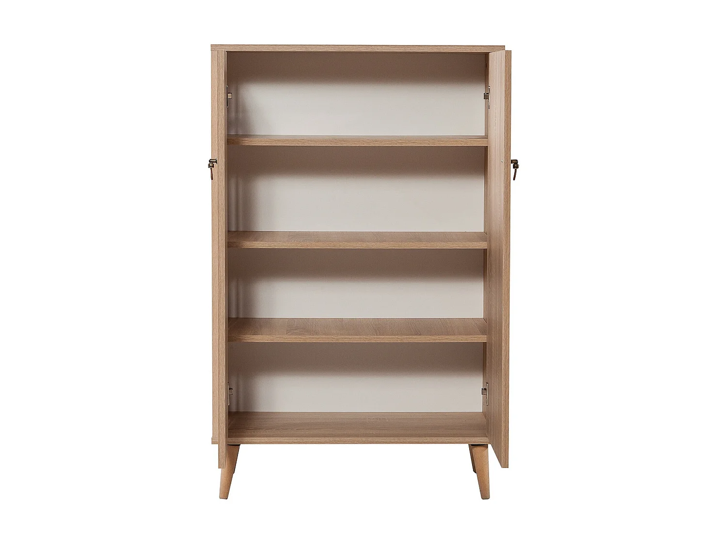 Commode haute 2 portes en bois clair Kiza 120