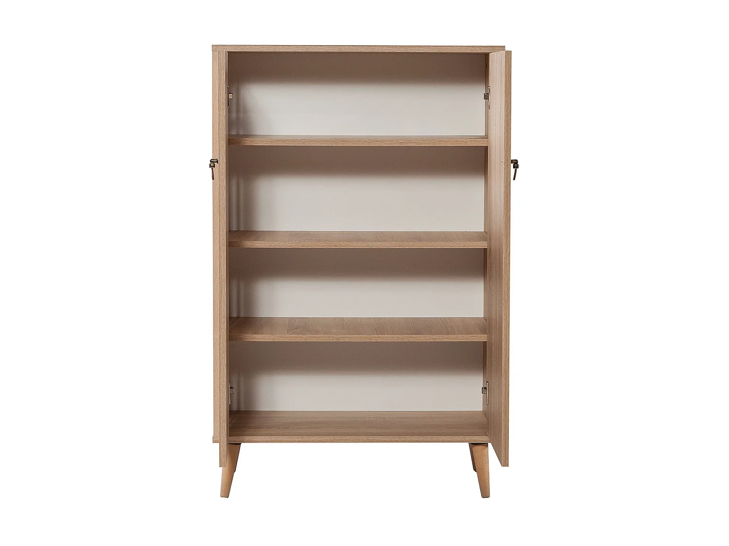 Commode haute 2 portes en bois clair Kiza 734