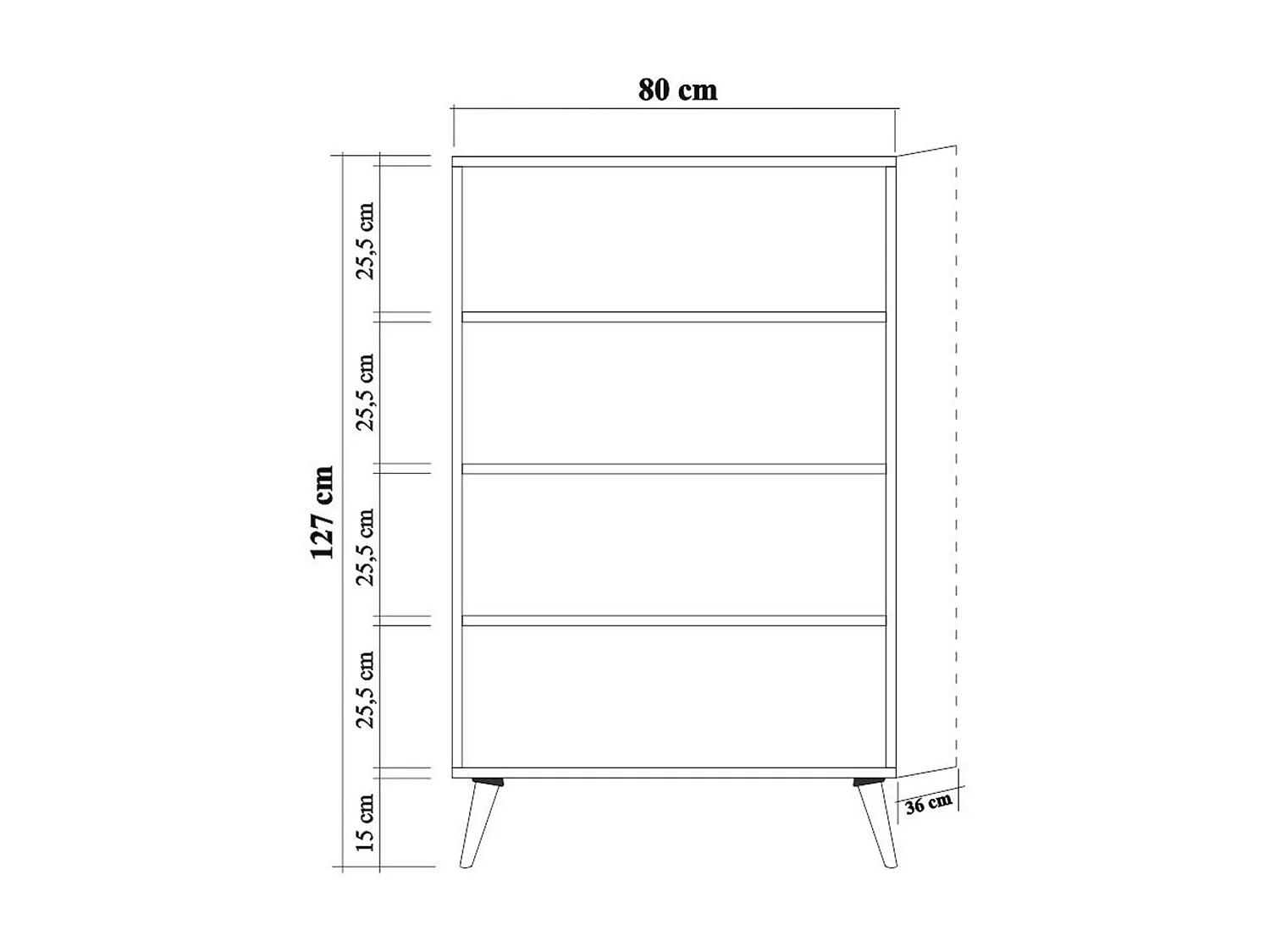 Commode haute 2 portes en bois clair Kiza 734