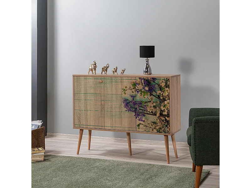 Commode 3 portes en bois clair Kiza 727