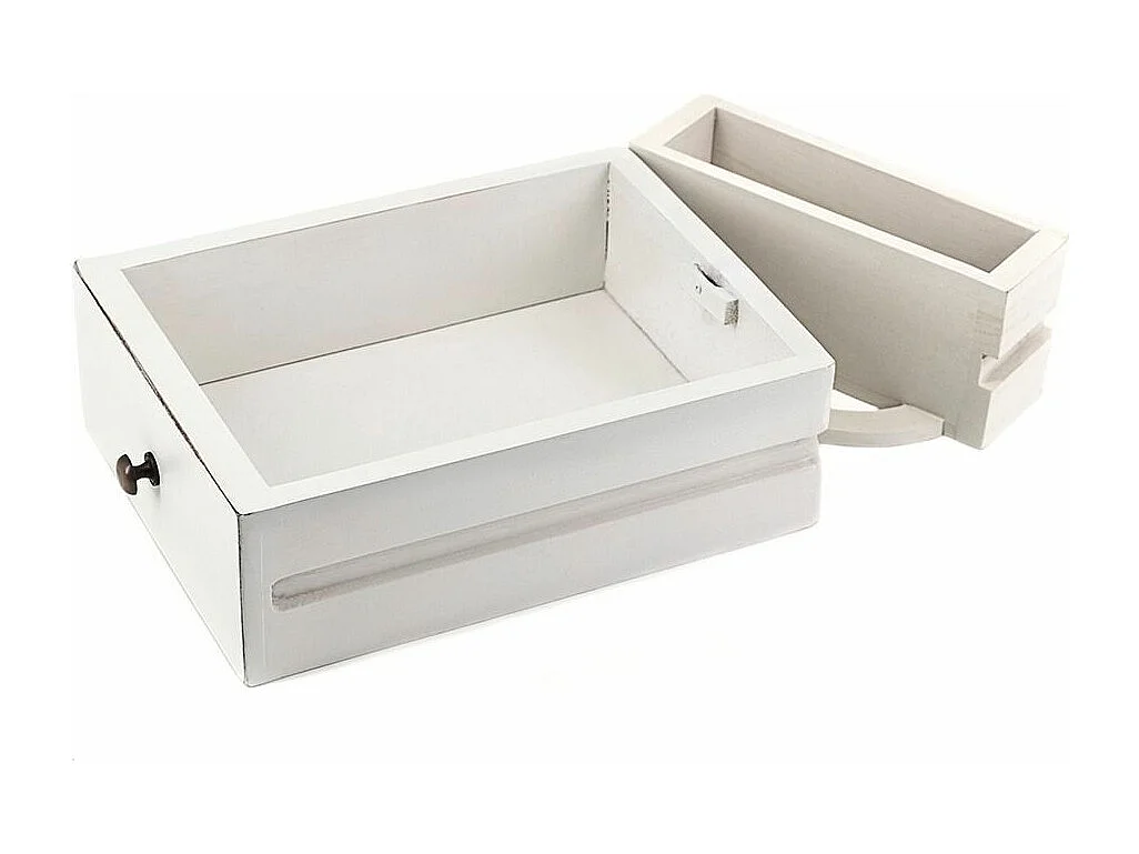 Commode 8 tiroirs bois massif de mindi blanc Kourame 110cm