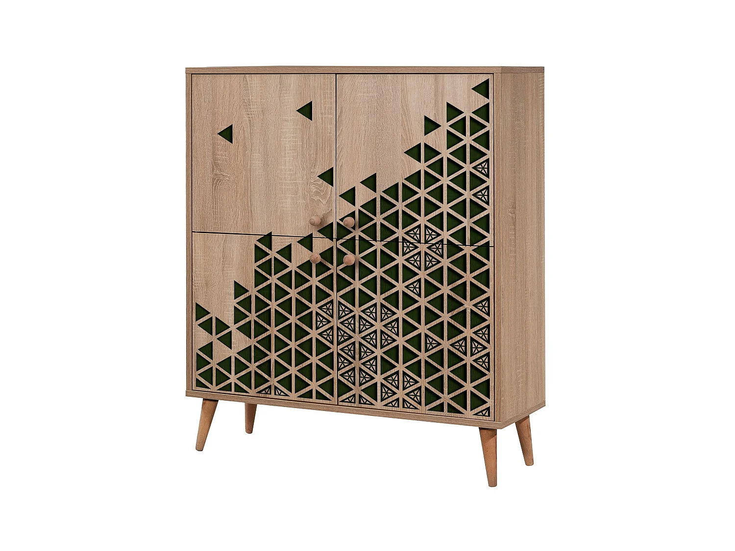 Meuble de rangement 4 portes bois naturel Kiza 121