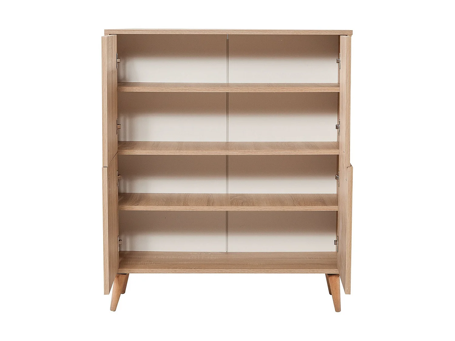 Meuble de rangement 4 portes en bois clair multicouleurs Kiza 726