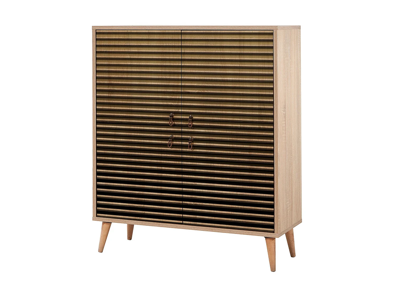 Meuble de rangement 4 portes en bois clair dégradé Kiza 220