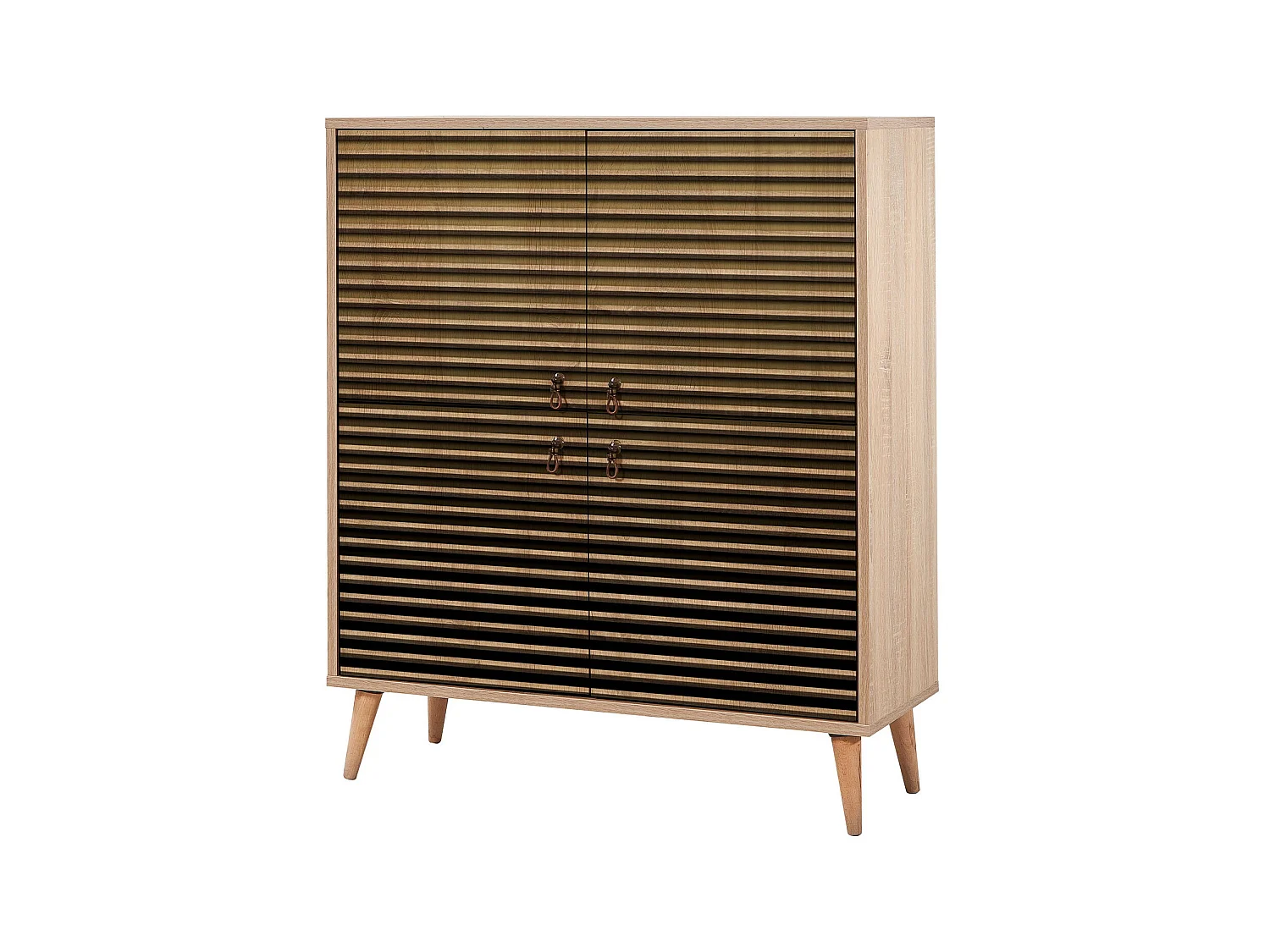 Meuble de rangement 4 portes en bois clair dégradé Kiza 220
