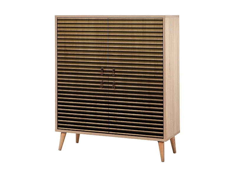 Meuble de rangement 4 portes en bois clair dégradé Kiza 220