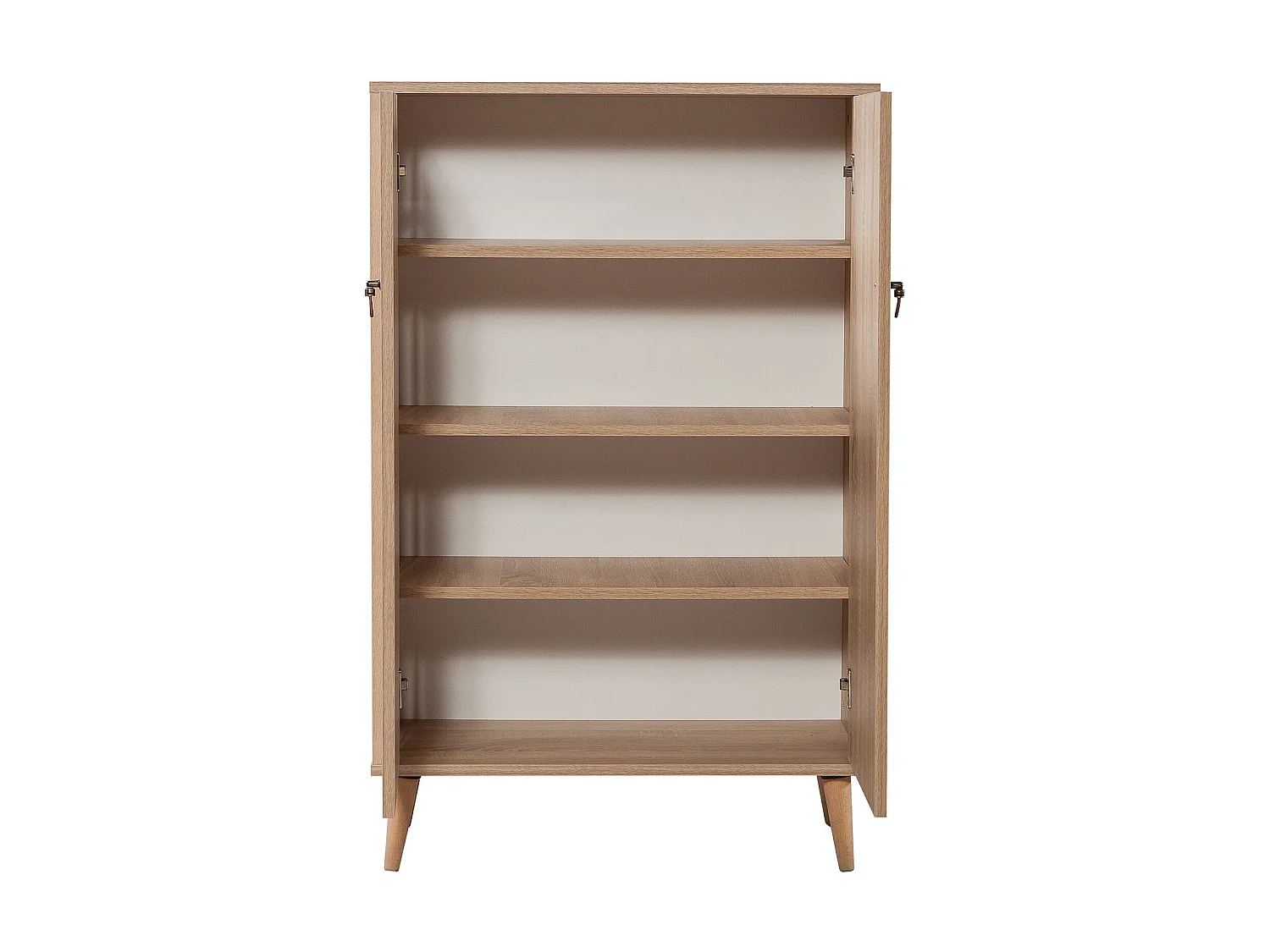 Commode haute 2 portes en bois clair Kiza 727