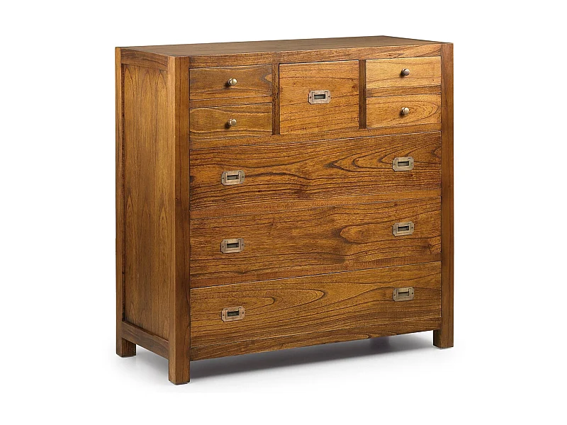 Commode en bois massif de Mindy 8 tiroirs Orka 100cm