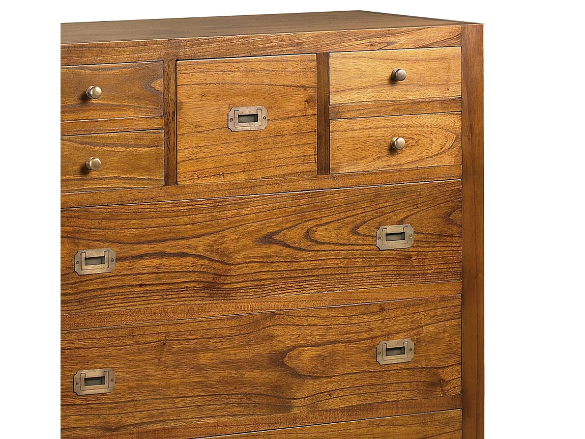 Commode en bois massif de Mindy 8 tiroirs Orka 100cm