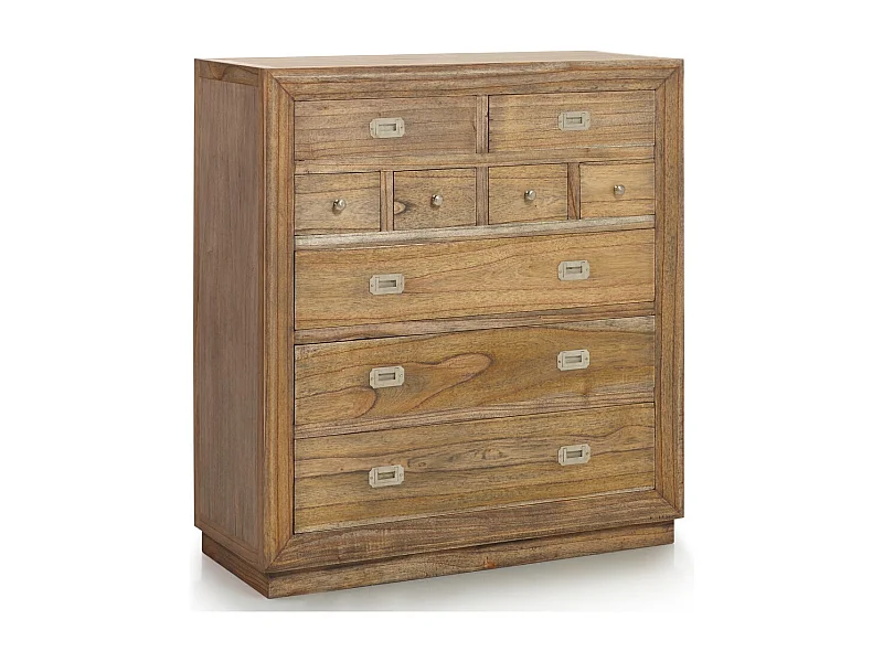 Mindy massief houten ladekast naturel 9 laden Mazari 100 cm