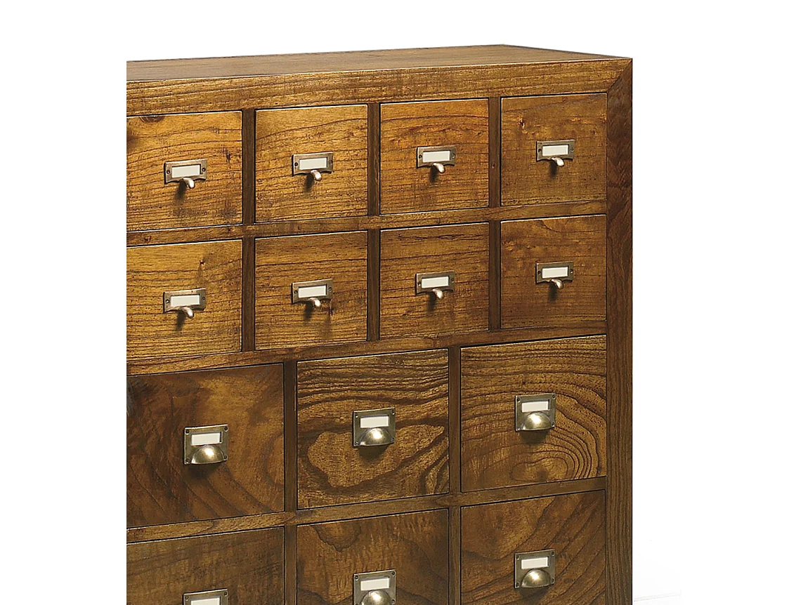 Commode en bois massif de Mindy 14 tiroirs Orka 90cm