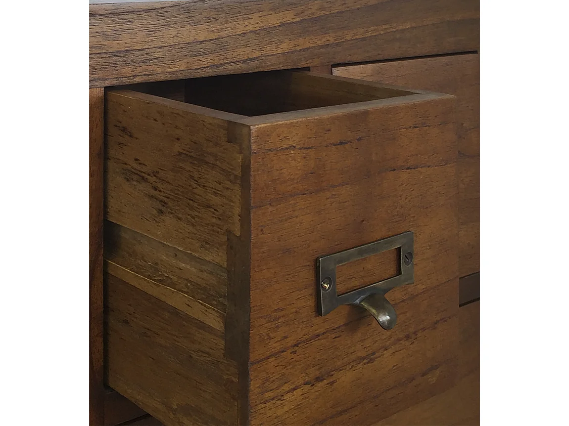 Commode en bois massif de Mindy 14 tiroirs Orka 90cm