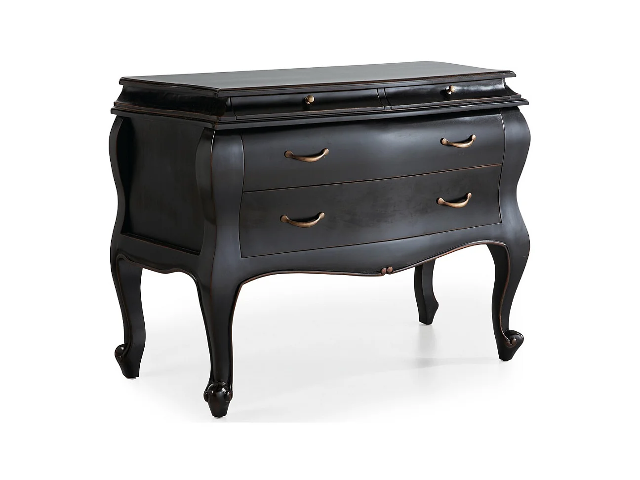 Commode en bois d'acajou noir 4 tiroirs Klacik 110cm