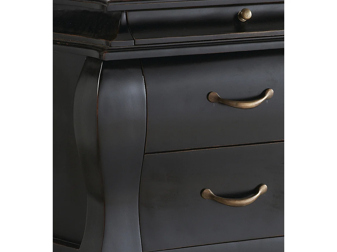 Commode en bois d'acajou noir 4 tiroirs Klacik 110cm