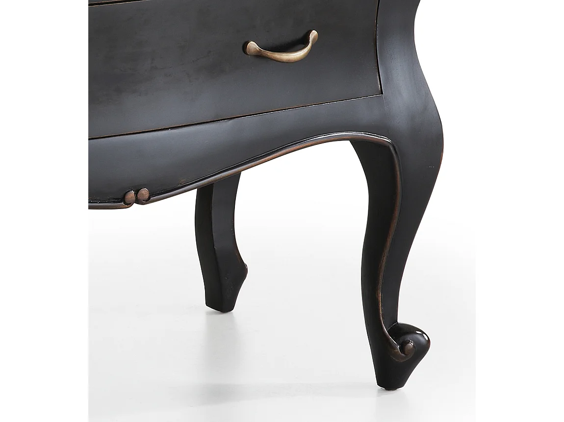 Commode en bois d'acajou noir 4 tiroirs Klacik 110cm